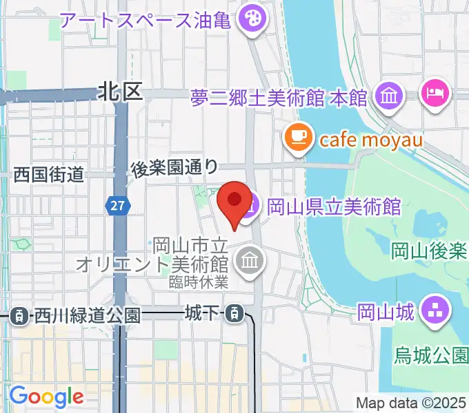 岡山県立美術館の地図