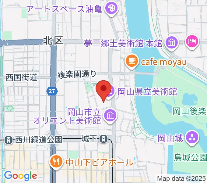 岡山県立美術館の地図