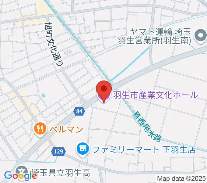羽生市産業文化ホールの地図
