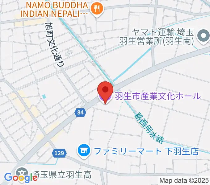 羽生市産業文化ホールの地図