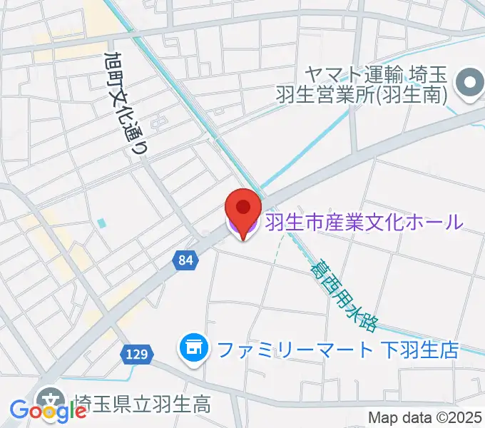 羽生市産業文化ホールの地図