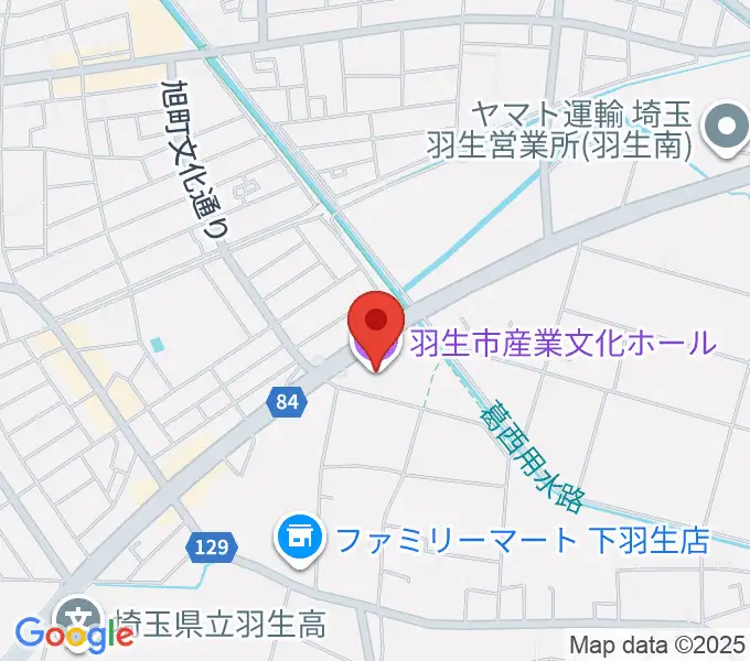 羽生市産業文化ホールの地図
