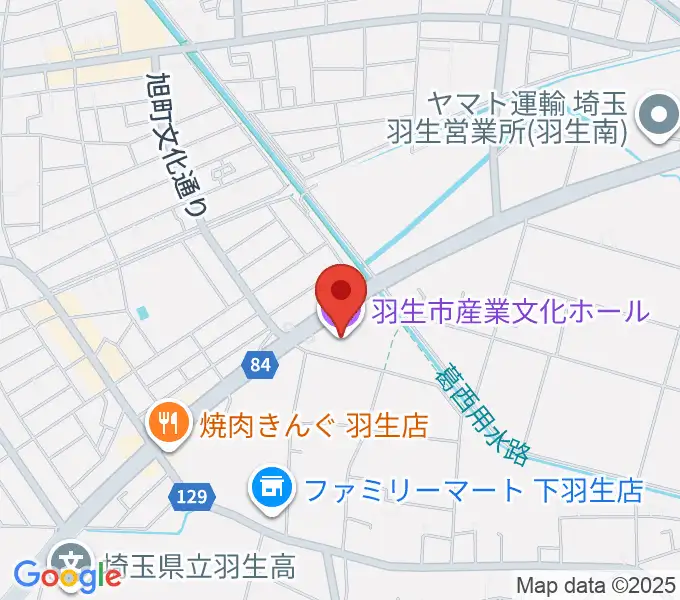 羽生市産業文化ホールの地図