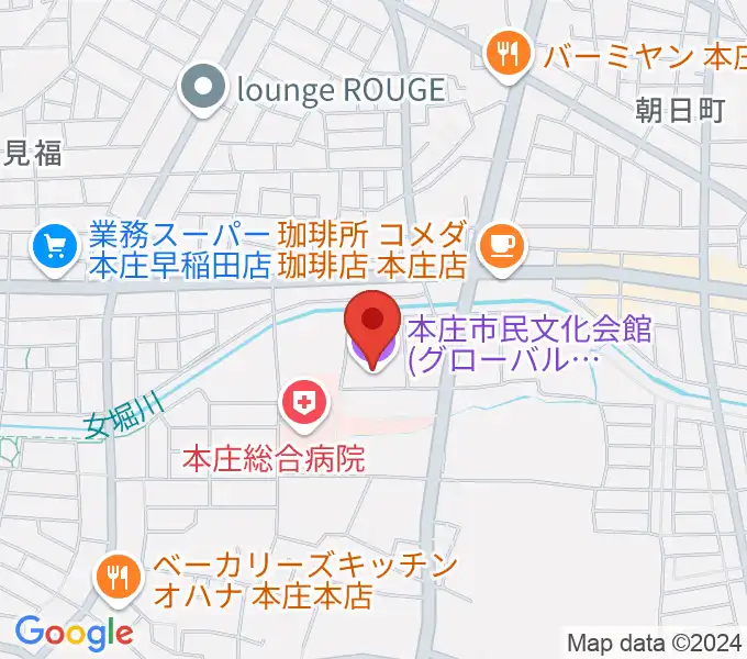 本庄市民文化会館の地図