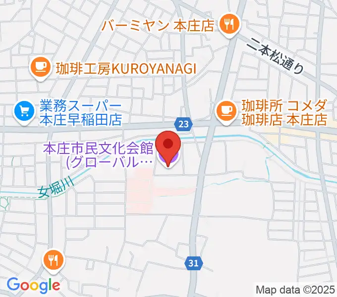 本庄市民文化会館の地図