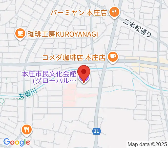 本庄市民文化会館の地図