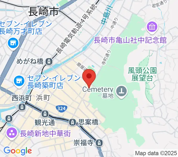 原楽器店の地図