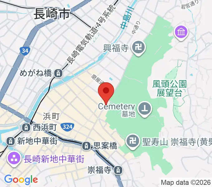 原楽器店の地図