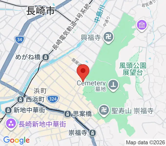 原楽器店の地図