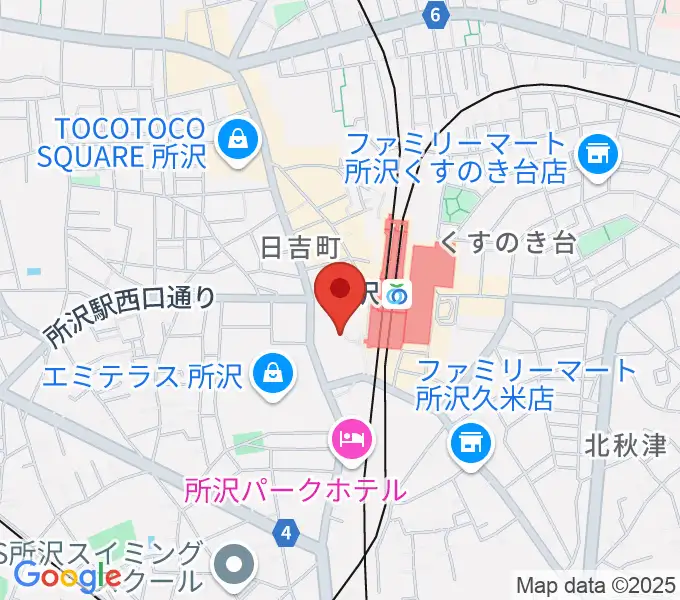 山野楽器 ワルツ所沢店の地図
