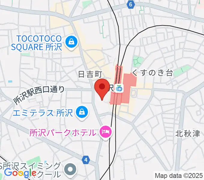 山野楽器 ワルツ所沢店の地図