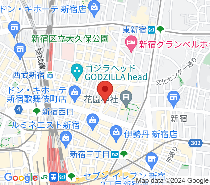 新宿Zirco Tokyoの場所