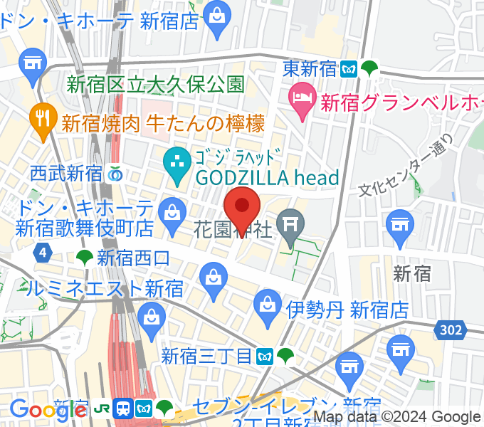 新宿Zirco Tokyoの場所
