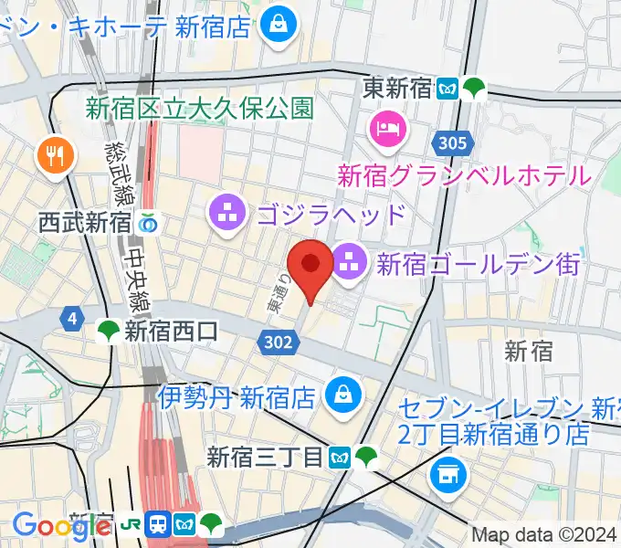 新宿Zirco Tokyoの地図