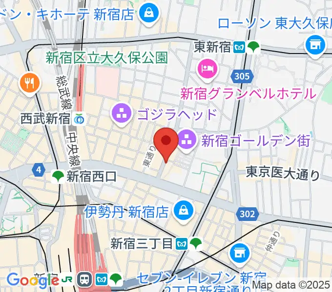 新宿Zirco Tokyoの地図