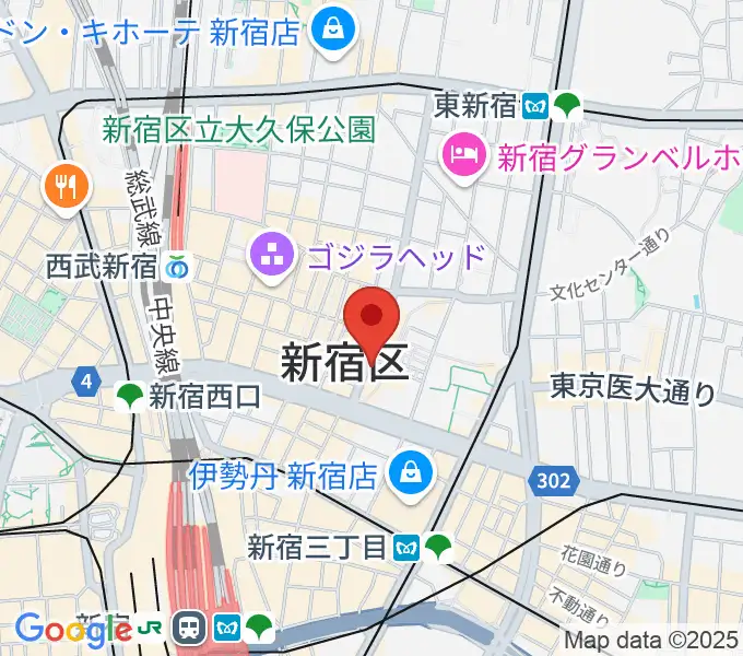新宿Zirco Tokyoの地図