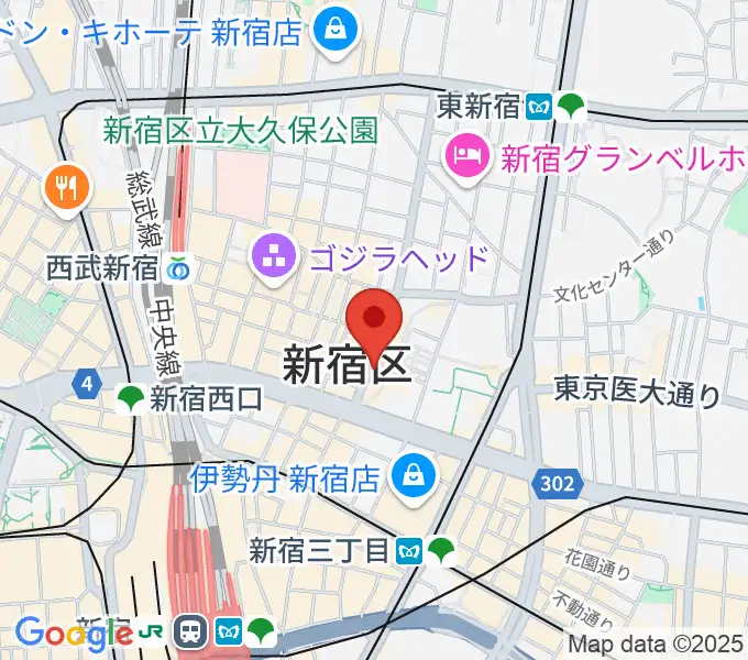 新宿Zirco Tokyoの地図