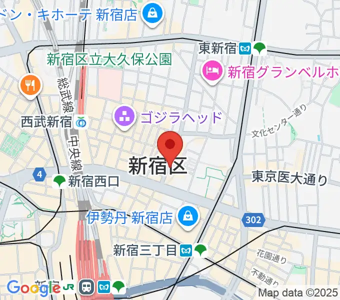 新宿Zirco Tokyoの地図