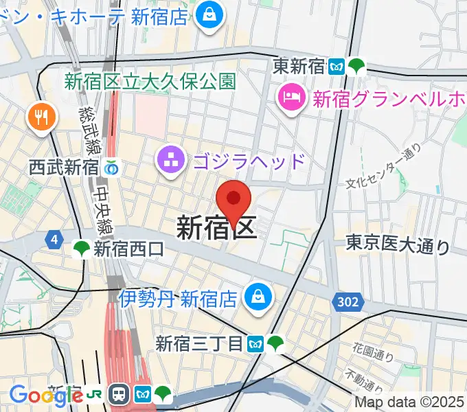 新宿Zirco Tokyoの地図