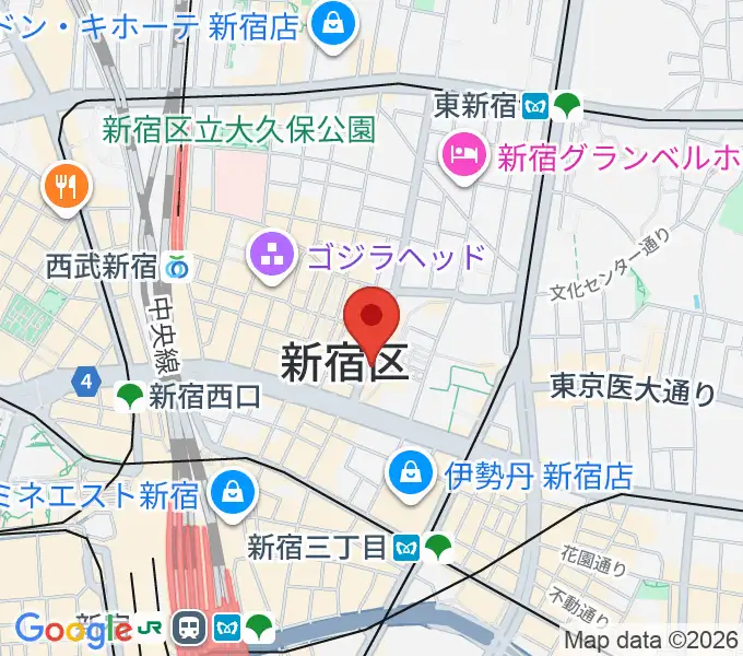 新宿Zirco Tokyoの地図