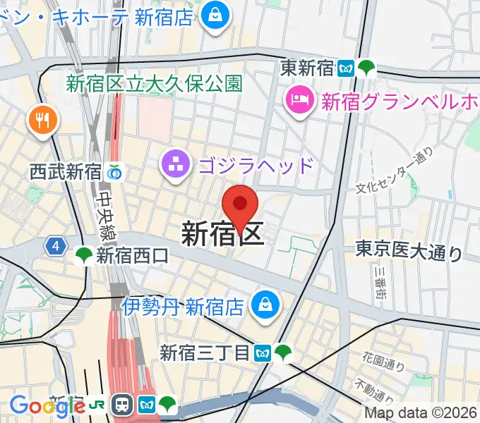 新宿Zirco Tokyoの地図