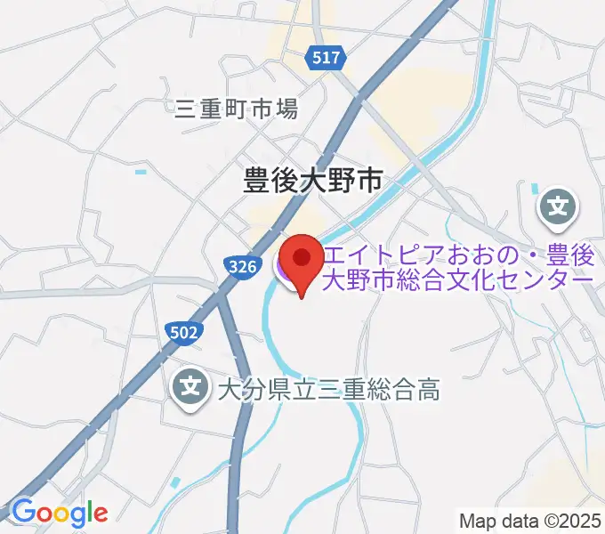 豊後大野市総合文化センター エイトピアおおのの地図