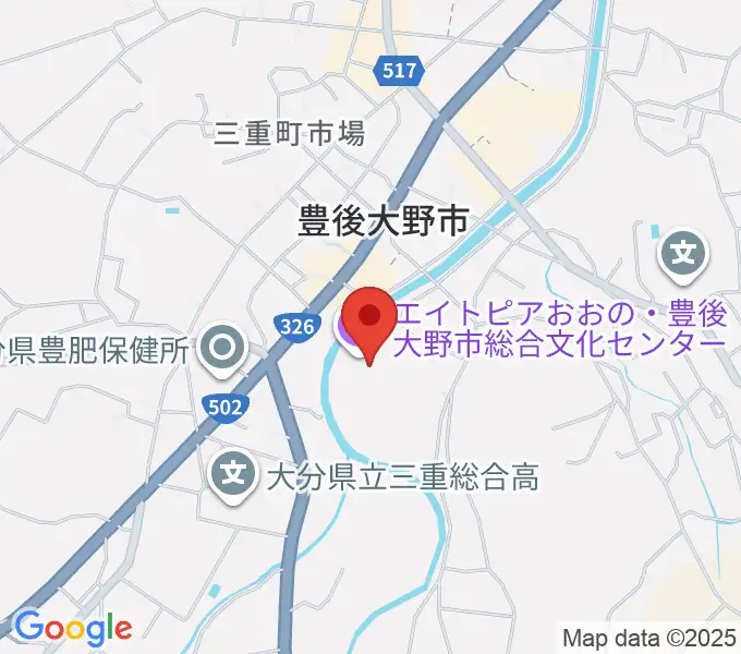 豊後大野市総合文化センター エイトピアおおのの地図