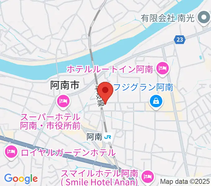阿南市市民会館の地図