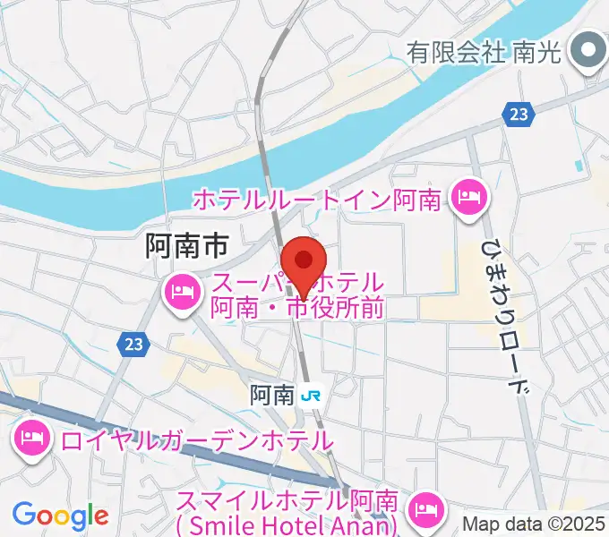 阿南市市民会館の地図