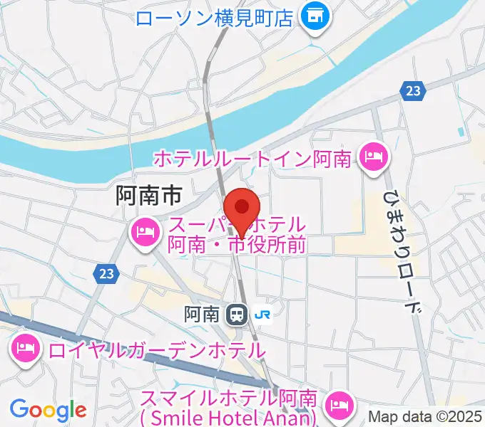 阿南市市民会館の地図