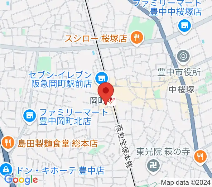 豊中岡町アビリーンの地図