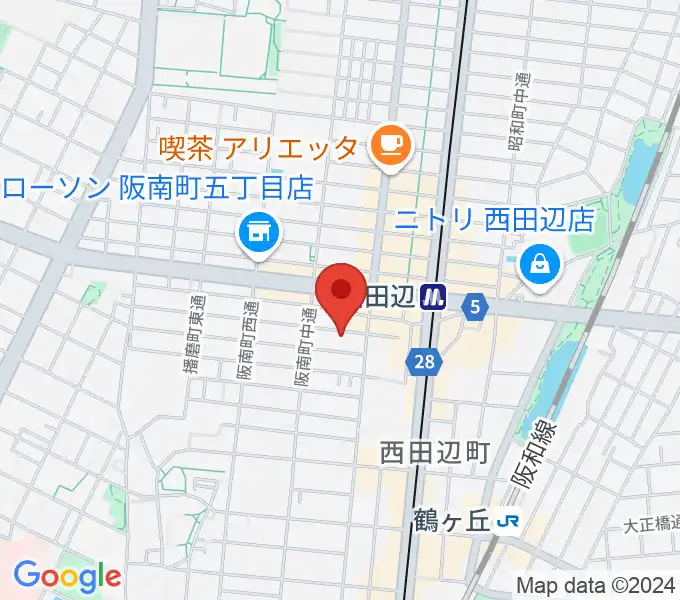 西田辺PIANO STUDIOの地図