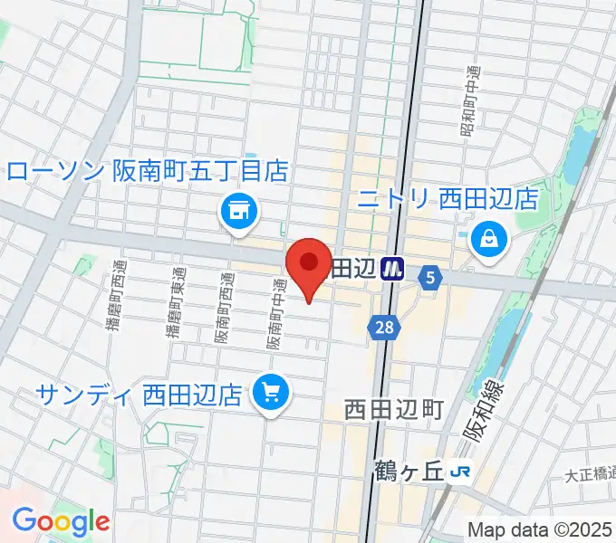 西田辺PIANO STUDIOの地図