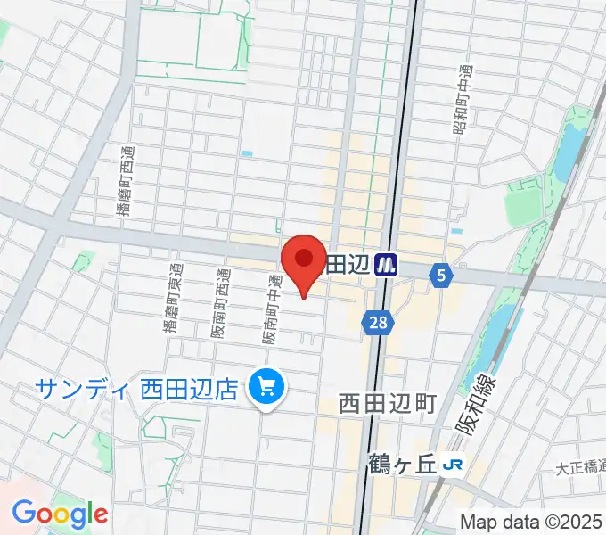 西田辺PIANO STUDIOの地図