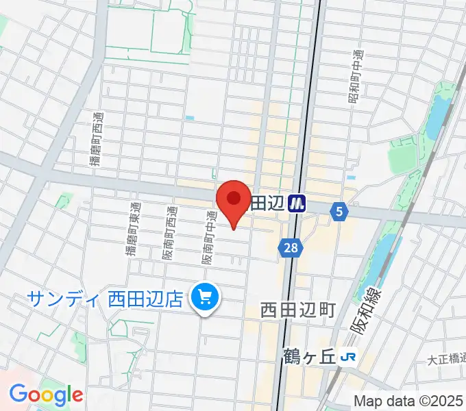 西田辺PIANO STUDIOの地図