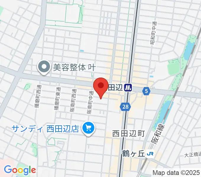 西田辺PIANO STUDIOの地図