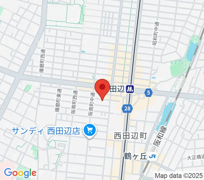 西田辺PIANO STUDIOの地図