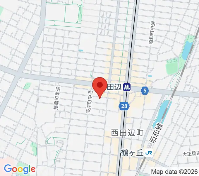 西田辺PIANO STUDIOの地図