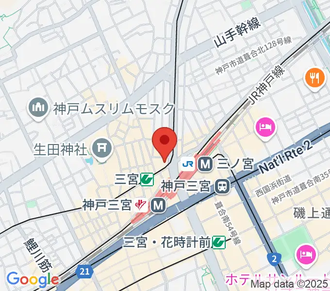 三宮ピアジュリアンホールの地図