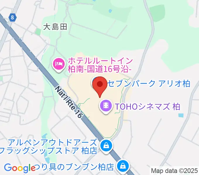 タワーレコードセブンパーク アリオ柏店の地図