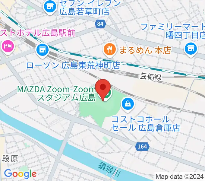 Mazda Zoom-Zoom スタジアム広島の地図