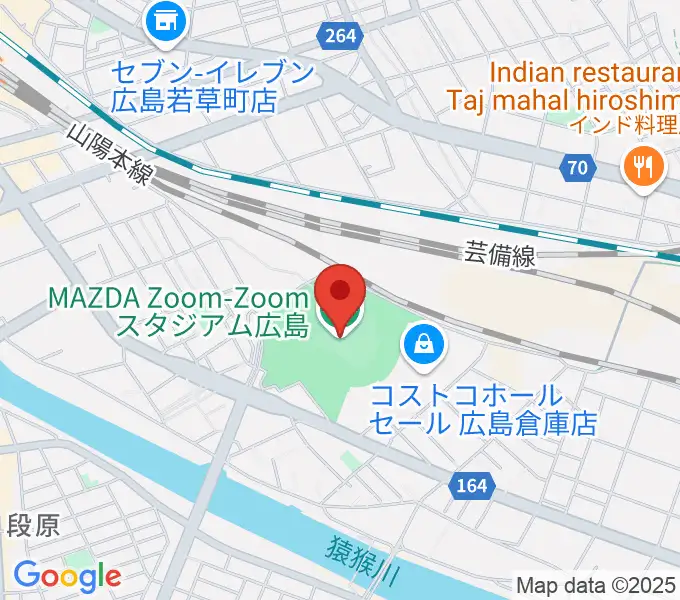 Mazda Zoom-Zoom スタジアム広島の地図