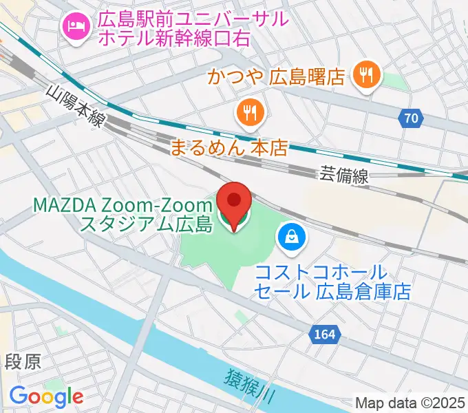 Mazda Zoom-Zoom スタジアム広島の地図
