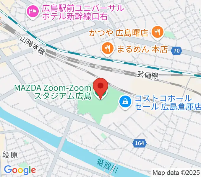 Mazda Zoom-Zoom スタジアム広島の地図