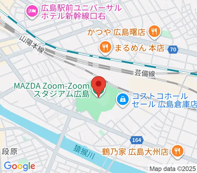 Mazda Zoom-Zoom スタジアム広島の地図