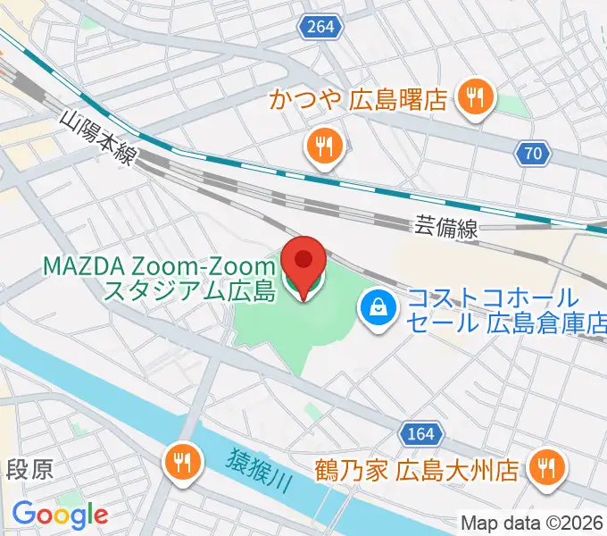 Mazda Zoom-Zoom スタジアム広島の地図