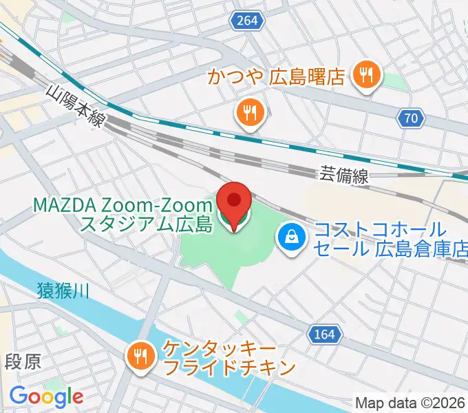 Mazda Zoom-Zoom スタジアム広島の地図