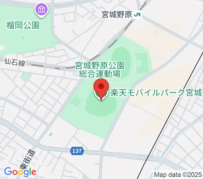 楽天モバイルパーク宮城の地図
