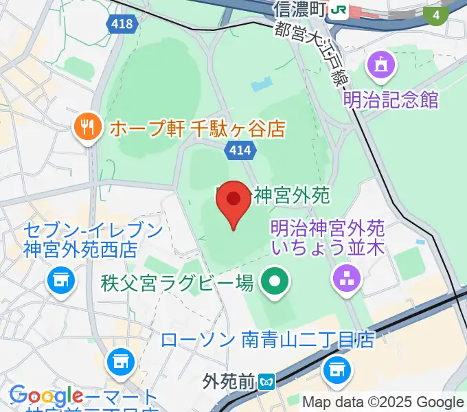 明治神宮野球場の地図