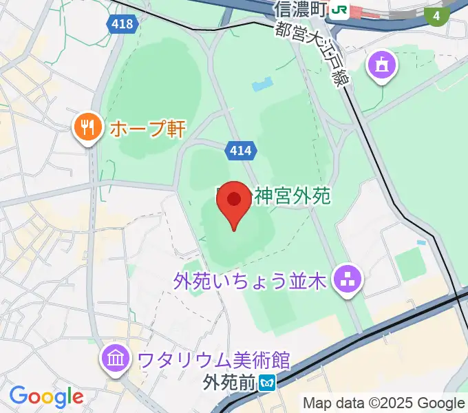 明治神宮野球場の地図